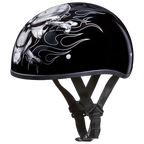 DOT Approved Daytona Motorcycle Half Face Helmet - Skull Cap Graphics for Men & Women, Scooters, ATVs, UTVs & Choppers - W/ Cross Bones