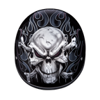 DOT Approved Daytona Motorcycle Half Face Helmet - Skull Cap Graphics for Men & Women, Scooters, ATVs, UTVs & Choppers - W/ Cross Bones