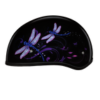 DOT Approved Daytona Motorcycle Half Face Helmet - Skull Cap Graphics for Men & Women, Scooters, ATVs, UTVs & Choppers - W/ Dragonfly