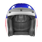 DOT Approved Daytona Cruiser Open Face Motorcycle Helmet - Men, Women & Youth - With Visor & Graphics - W/ Captain America