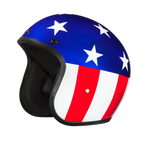 DOT Approved Daytona Cruiser Open Face Motorcycle Helmet - Men, Women & Youth - With Visor & Graphics - W/ Captain America