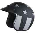 DOT Approved Daytona Cruiser Open Face Motorcycle Helmet - Men, Women & Youth - With Visor & Graphics - W/ Captain America Stealth