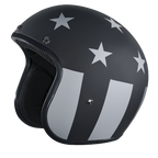DOT Approved Daytona Cruiser Open Face Motorcycle Helmet - Men, Women & Youth - With Visor & Graphics - W/ Captain America Stealth