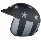 DOT Approved Daytona Cruiser Open Face Motorcycle Helmet - Men, Women & Youth - With Visor & Graphics - W/ Captain America Stealth