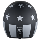 DOT Approved Daytona Cruiser Open Face Motorcycle Helmet - Men, Women & Youth - With Visor & Graphics - W/ Captain America Stealth