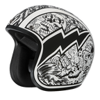 DOT Approved Daytona Cruiser Open Face Motorcycle Helmet - Men, Women & Youth - With Visor & Graphics - W/ Graffiti