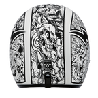 DOT Approved Daytona Cruiser Open Face Motorcycle Helmet - Men, Women & Youth - With Visor & Graphics - W/ Graffiti