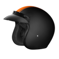 DOT Approved Daytona Cruiser Open Face Motorcycle Helmet - Men, Women & Youth - With Visor & Graphics - W/ Orange Pin Stripe