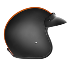 DOT Approved Daytona Cruiser Open Face Motorcycle Helmet - Men, Women & Youth - With Visor & Graphics - W/ Orange Pin Stripe