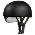 D.O.T. Daytona Skull Cap W/ Inner Shield- Dull Black