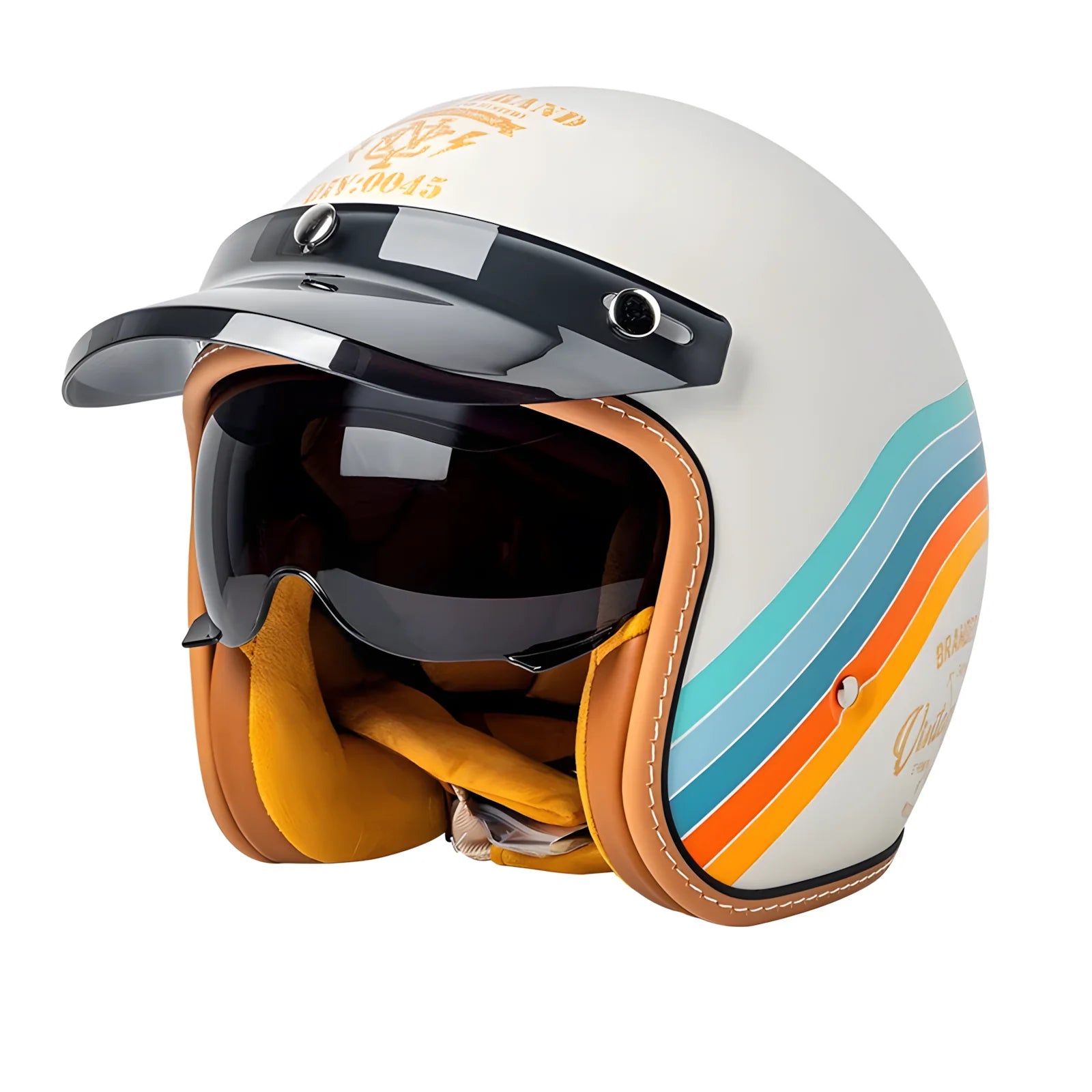 The Street King Vintage Open Face Motorcycle Helmet
