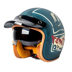 The Street King Vintage Open Face Motorcycle Helmet