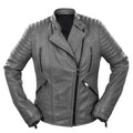 Handmade Gray Biker Leather Jacket
