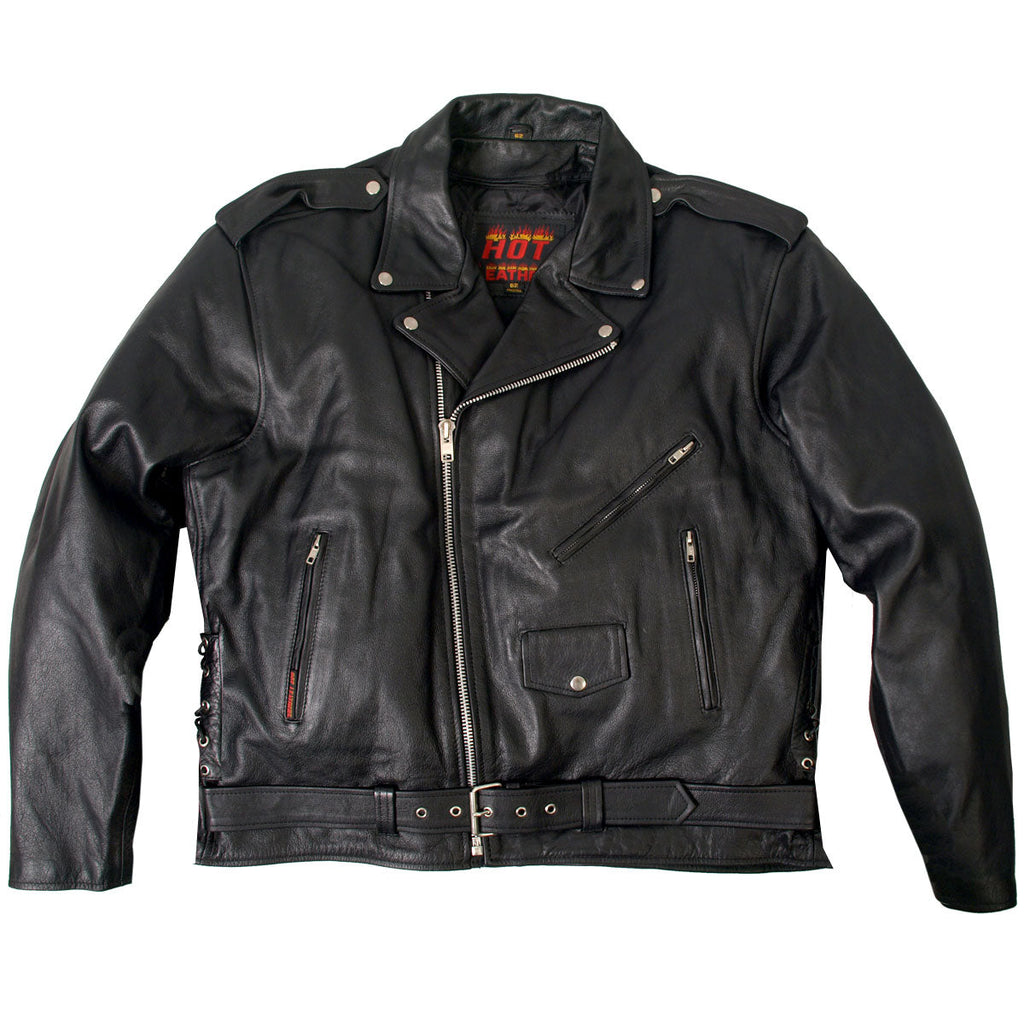 Hot Leathers JKM1002 Classic Men’s Motorcycle Leather Jacket with Zip Out Lining