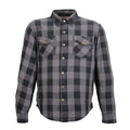 Hot Leathers Men's 'Last Stand' Gray Cotton Flannel Shirt - Button Front - Riding Protective Wear - JKM3004