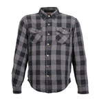 Hot Leathers Men's 'Last Stand' Gray Cotton Flannel Shirt - Button Front - Riding Protective Wear - JKM3004