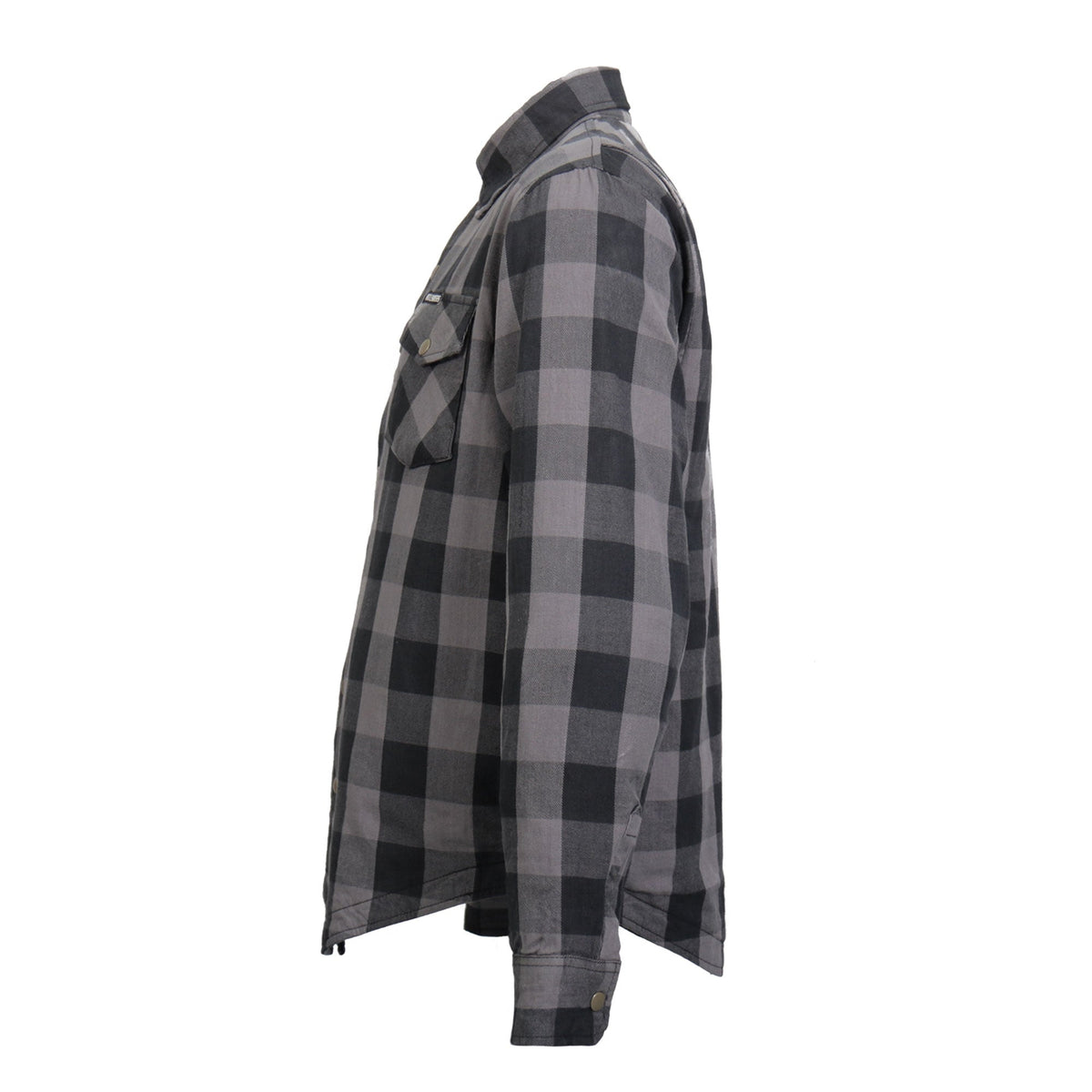 Hot Leathers Men's 'Last Stand' Gray Cotton Flannel Shirt - Button Front - Riding Protective Wear - JKM3004
