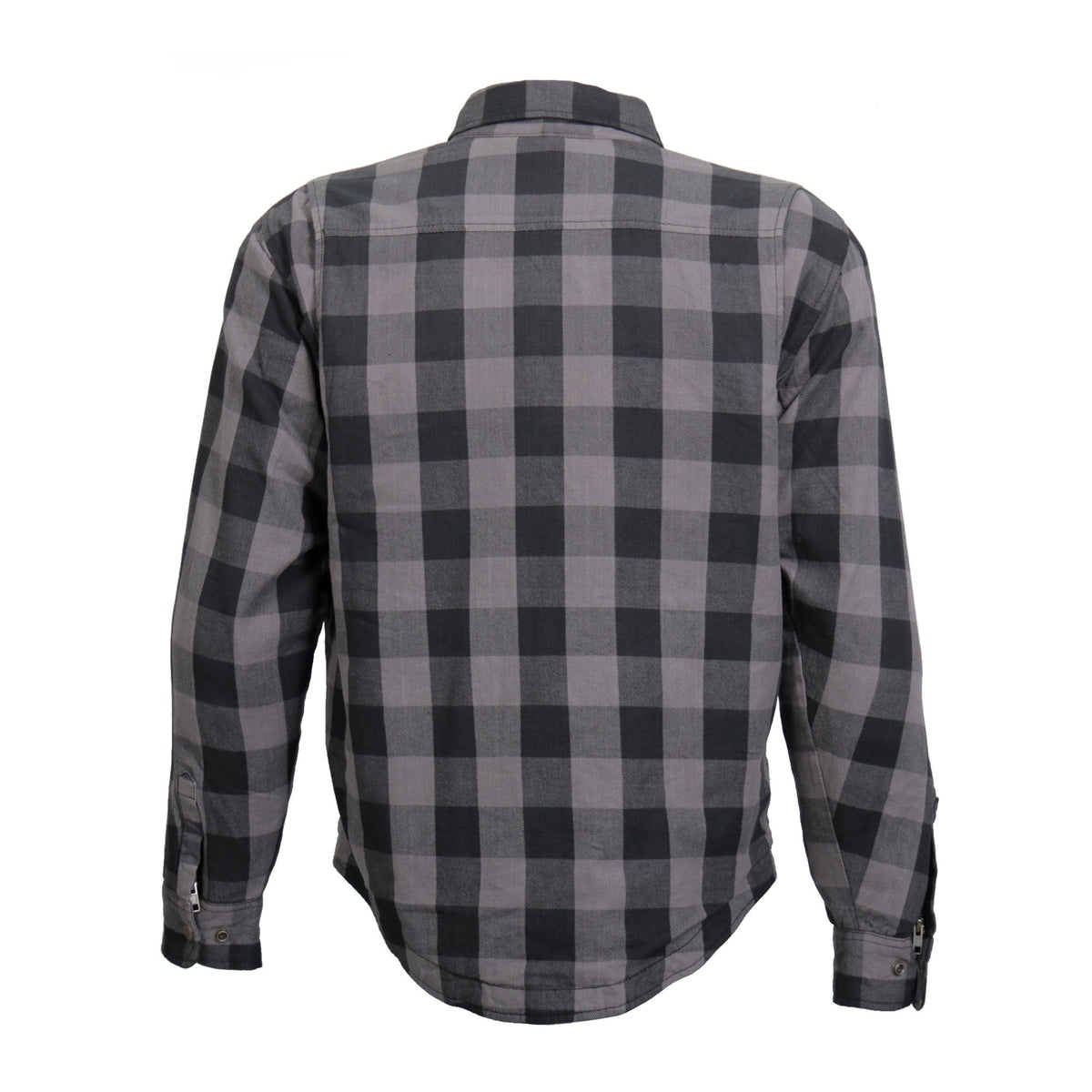 Hot Leathers Men's 'Last Stand' Gray Cotton Flannel Shirt - Button Front - Riding Protective Wear - JKM3004