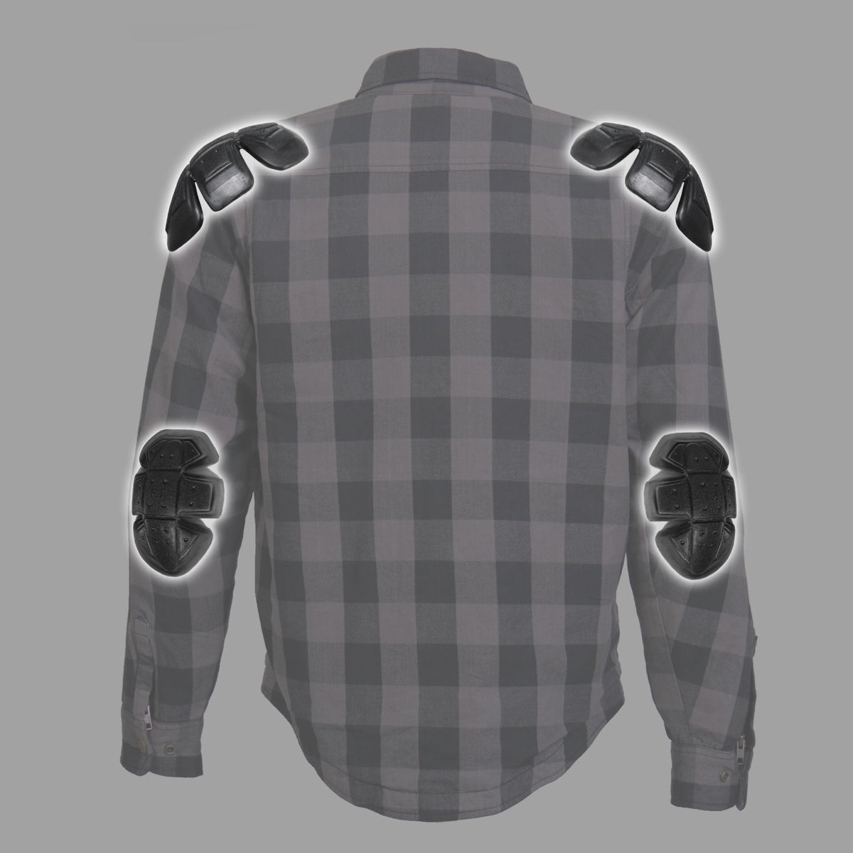 Hot Leathers Men's 'Last Stand' Gray Cotton Flannel Shirt - Button Front - Riding Protective Wear - JKM3004
