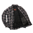 Hot Leathers Men's 'Last Stand' Gray Cotton Flannel Shirt - Button Front - Riding Protective Wear - JKM3004