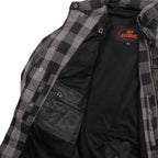 Hot Leathers Men's 'Last Stand' Gray Cotton Flannel Shirt - Button Front - Riding Protective Wear - JKM3004