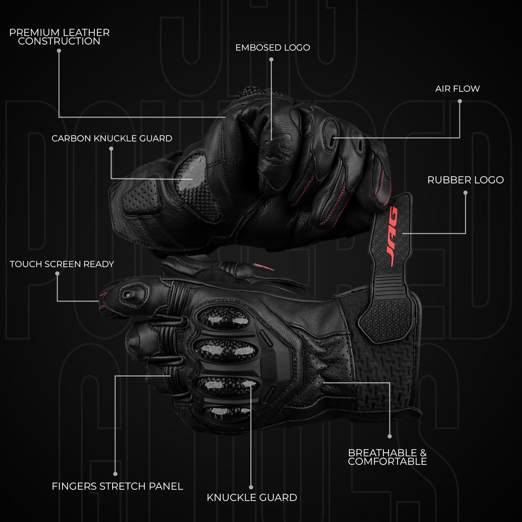 Gladiator Genuine Leather Motorcycle Gloves