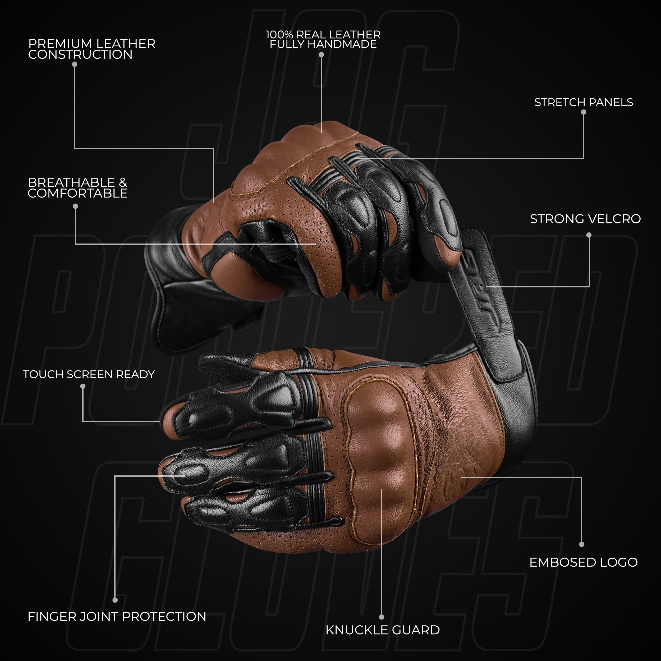 Helios Leather Motorcycle Gloves