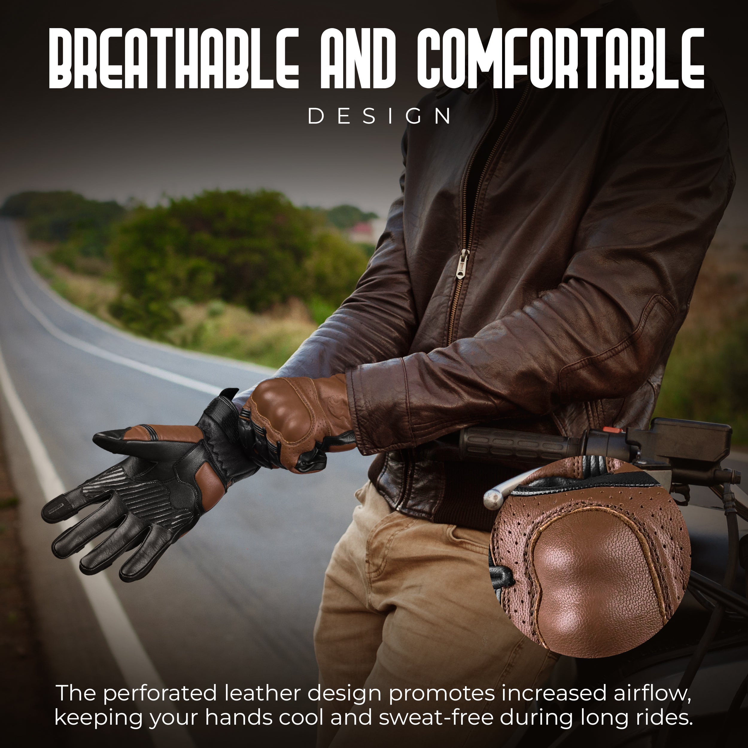 Helios Leather Motorcycle Gloves