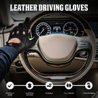 Leather Dark Knight Gloves - Full Finger Design (Black)