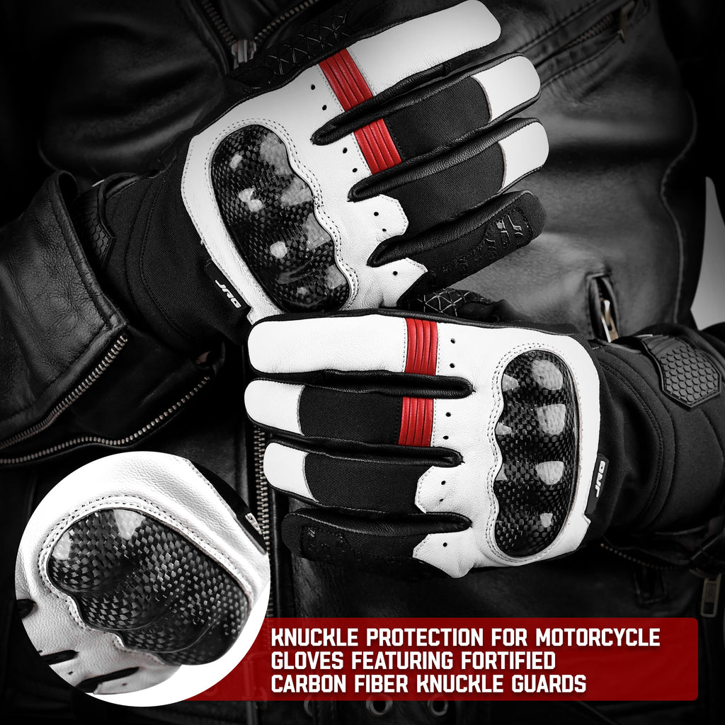 Carbon X Leather Motorcycle Riding Gloves