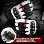 Carbon X Leather Motorcycle Riding Gloves