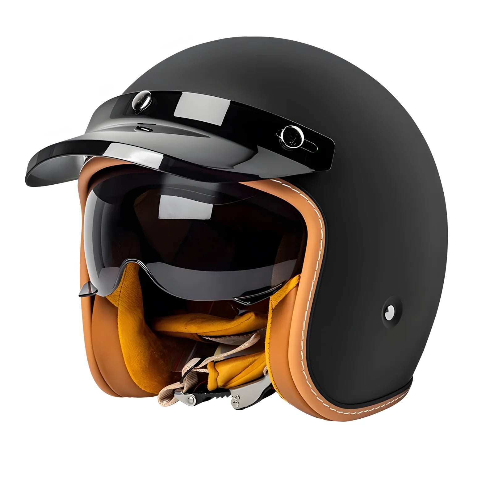 The Street King Vintage Open Face Motorcycle Helmet