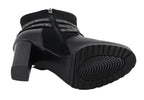 Milwaukee Leather MBL9433 Women's Black Triple Buckle Strap Fashion Riding Boots with Block Heel