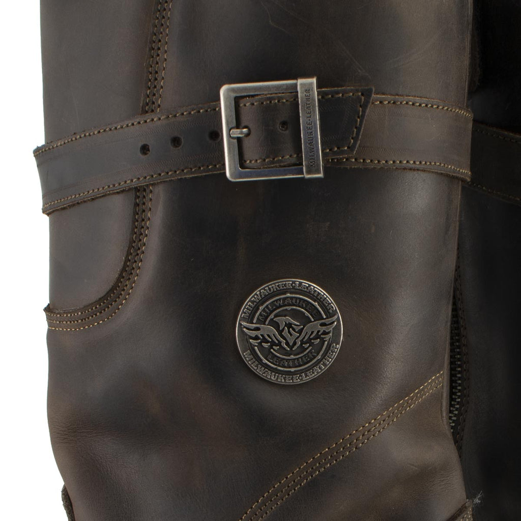 Milwaukee Leather MBM9063 Men's Classic Distressed Brown Leather Motorcycle Engineer Riding Biker Boots