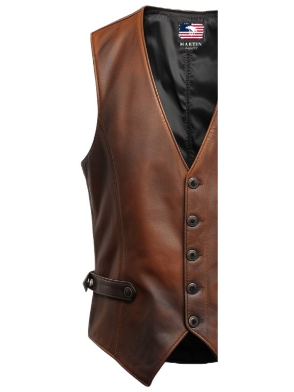 Men's Classic Brown Genuine Leather Vest