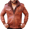 Motorcycle Jacket with Removable Hood