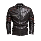 Fleece Lined Leather Motorcycle Jacket
