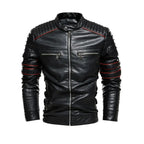 Fleece Lined Leather Motorcycle Jacket
