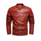 Fleece Lined Leather Motorcycle Jacket