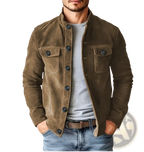 Men's Casual Faux Suede Slim Fit Motorcycle Jacket