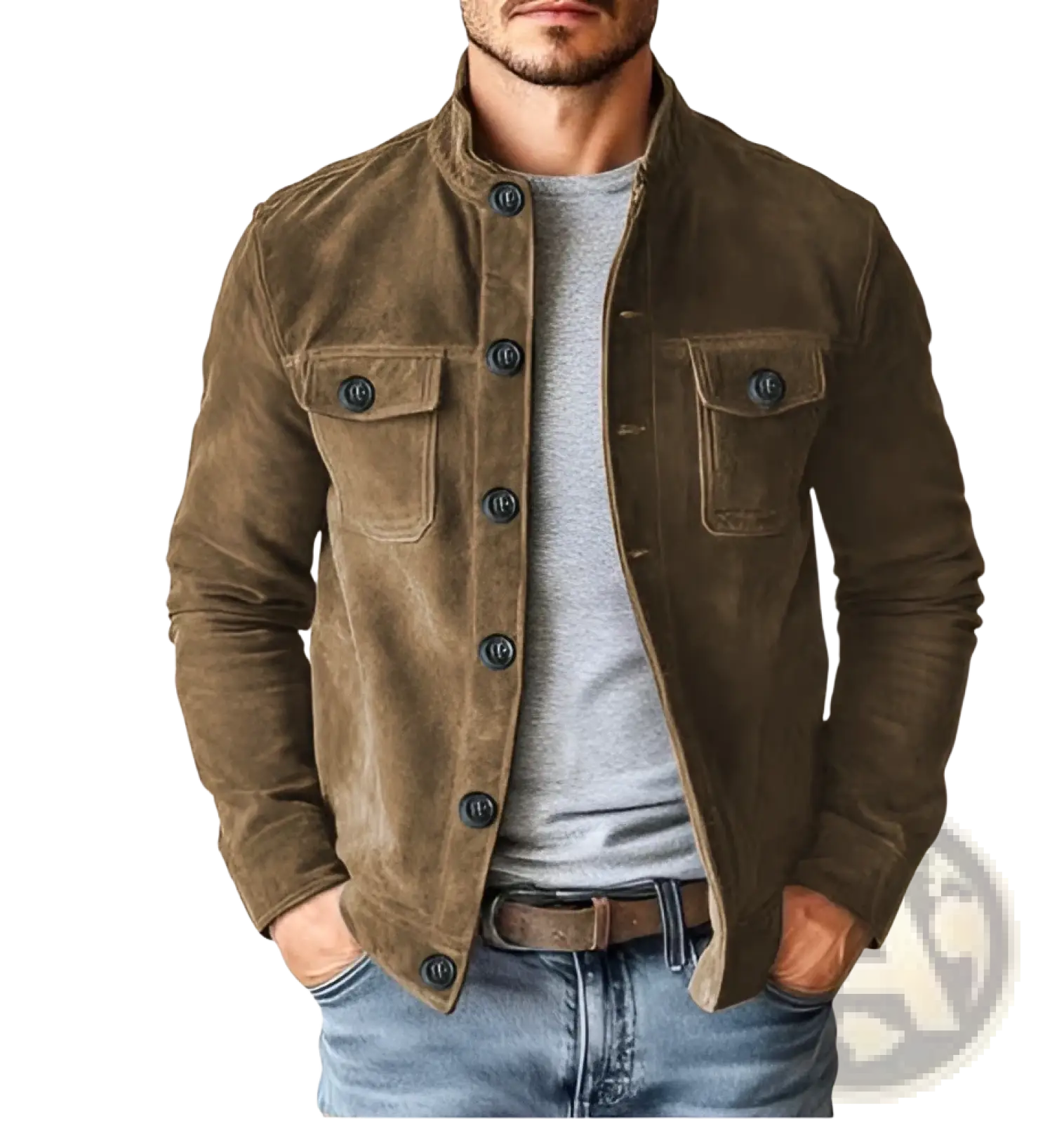 Men's Casual Faux Suede Slim Fit Motorcycle Jacket