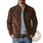 Men's Casual Faux Suede Slim Fit Motorcycle Jacket