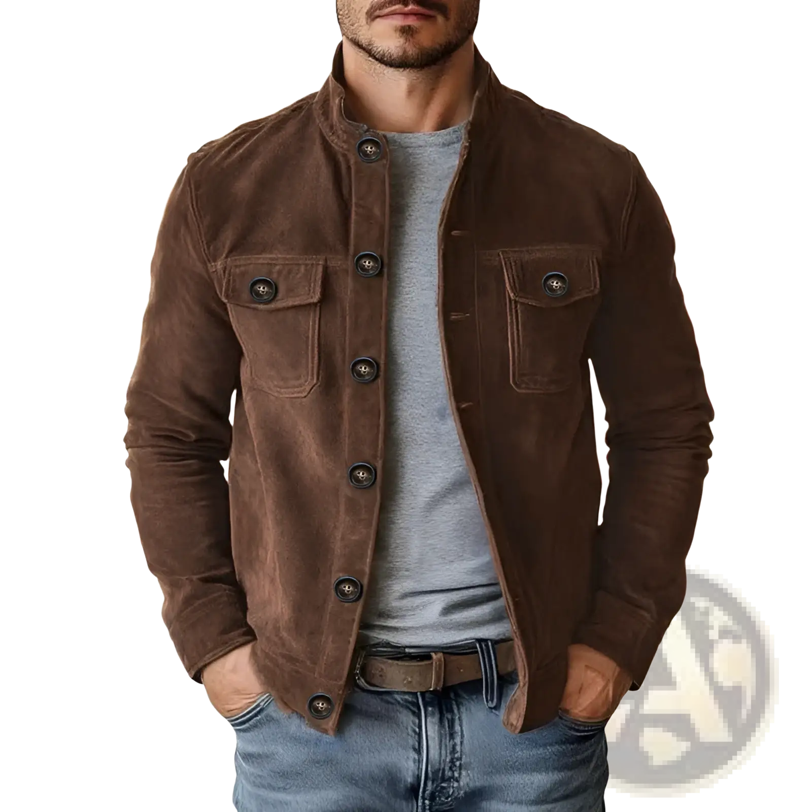 Men's Casual Faux Suede Slim Fit Motorcycle Jacket