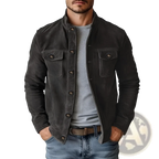 Men's Casual Faux Suede Slim Fit Motorcycle Jacket