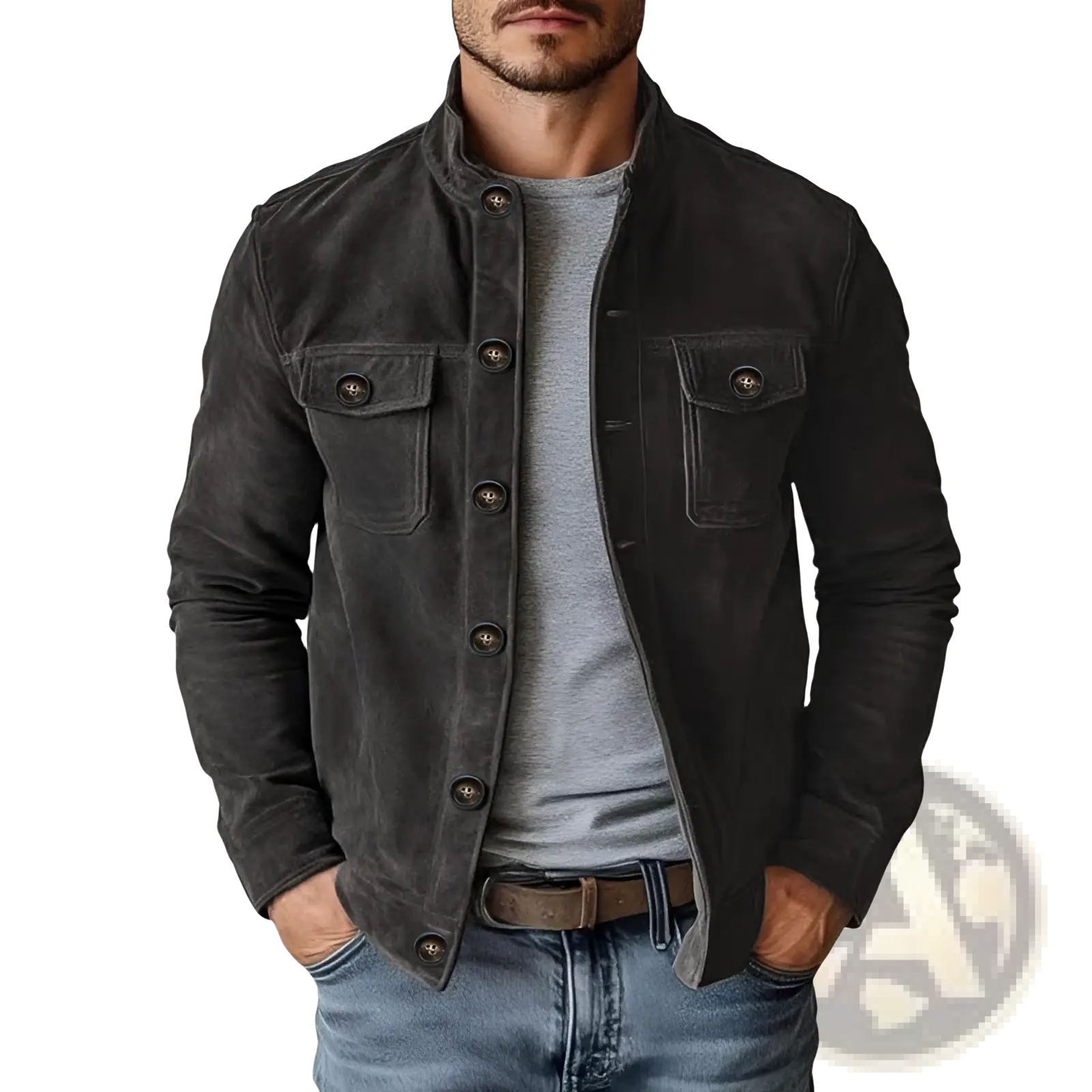 Men's Casual Faux Suede Slim Fit Motorcycle Jacket