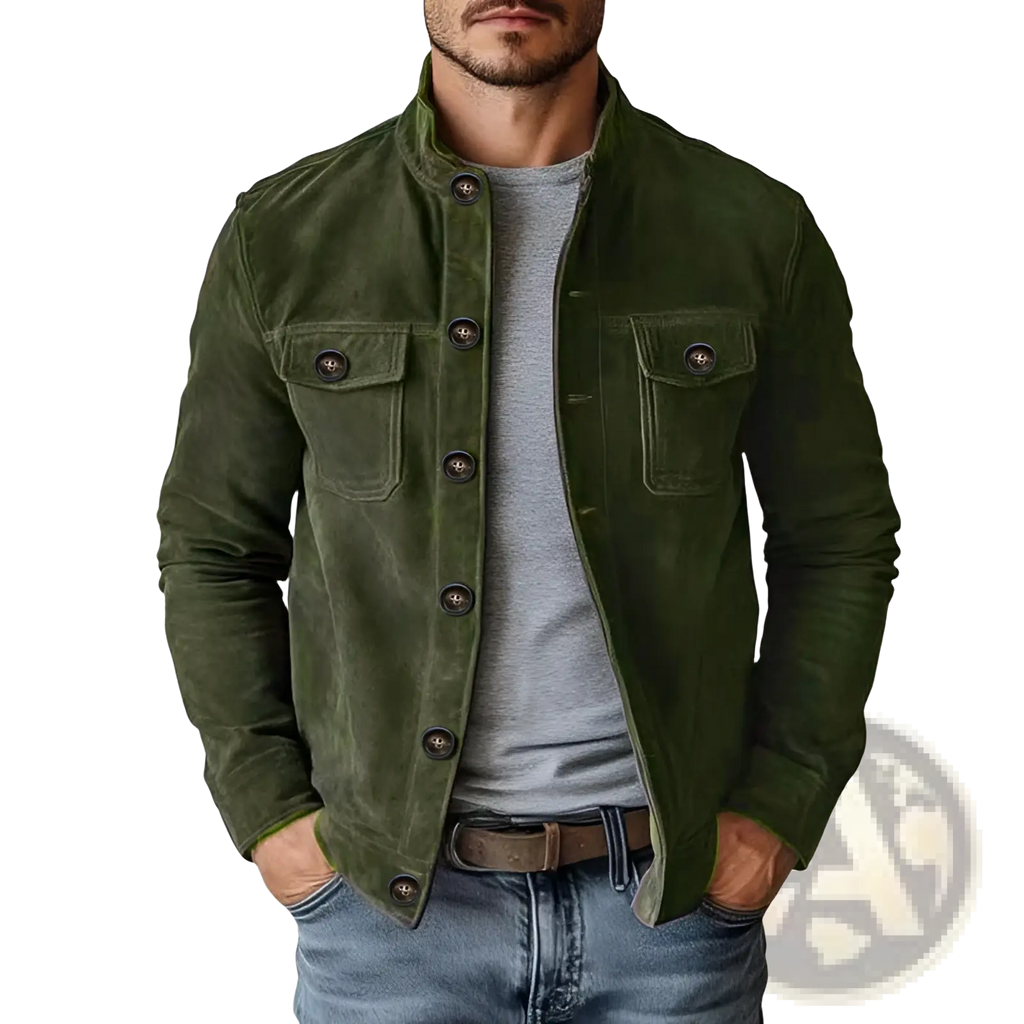 Men's Casual Faux Suede Slim Fit Motorcycle Jacket