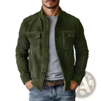 Men's Casual Faux Suede Slim Fit Motorcycle Jacket
