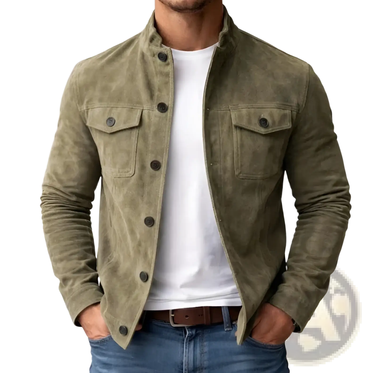Men's Casual Faux Suede Slim Fit Motorcycle Jacket