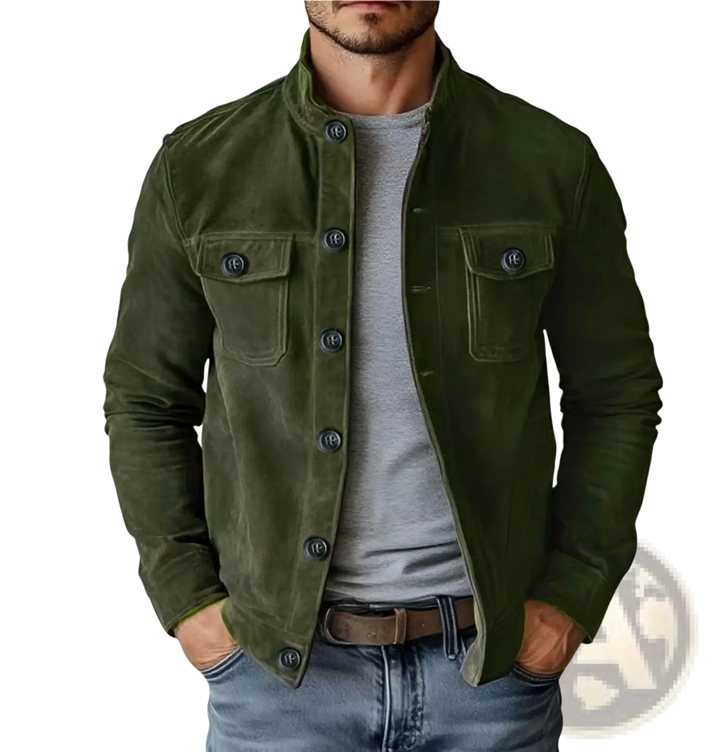 Men's Casual Faux Suede Slim Fit Motorcycle Jacket