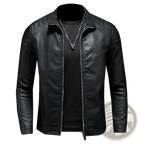 Men's Leather Motorcycle Jacket Slim Fit Biker Coat